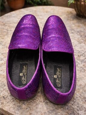 After Midnight Sparkling Purple Sequin Loafers